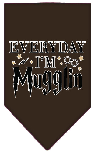 Everyday I'm Mugglin Screen Print Bandana Cocoa Large